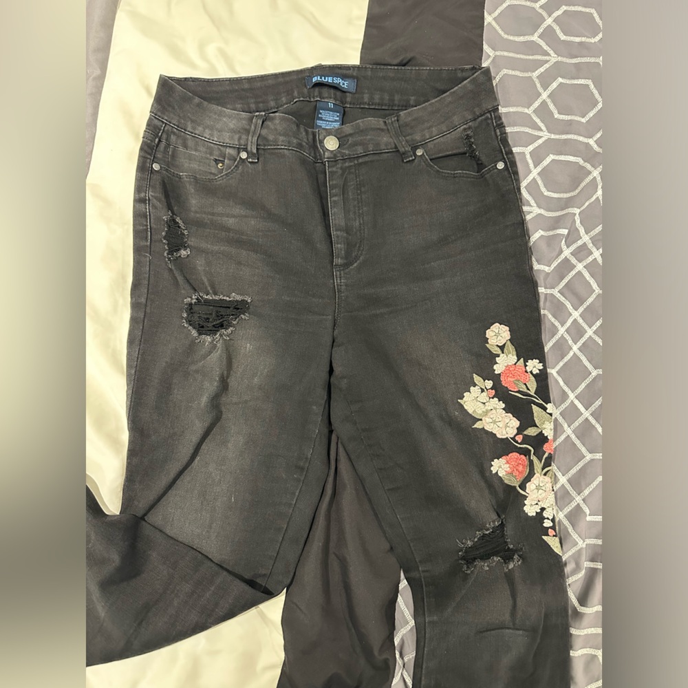 Floral jeans